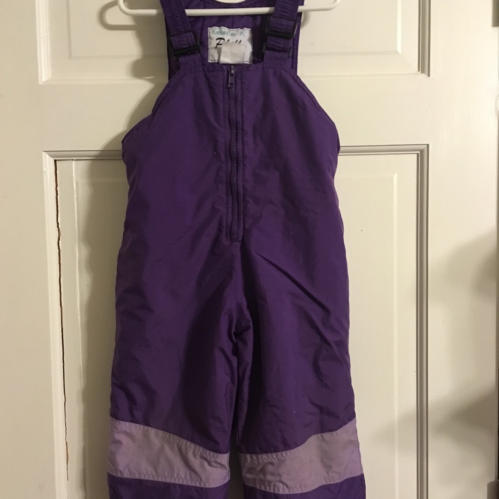 Girls Purple Snow Bibs